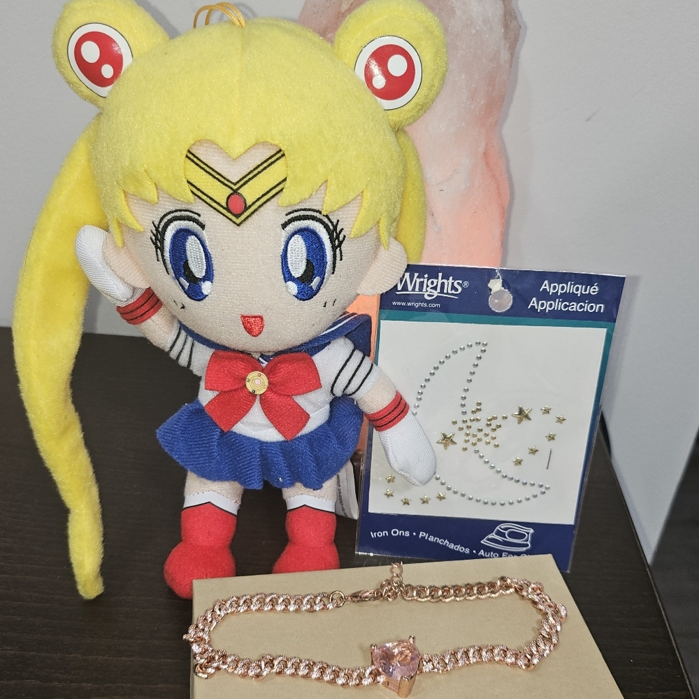 Sailor Moon Plush with Rose Gold Necklace